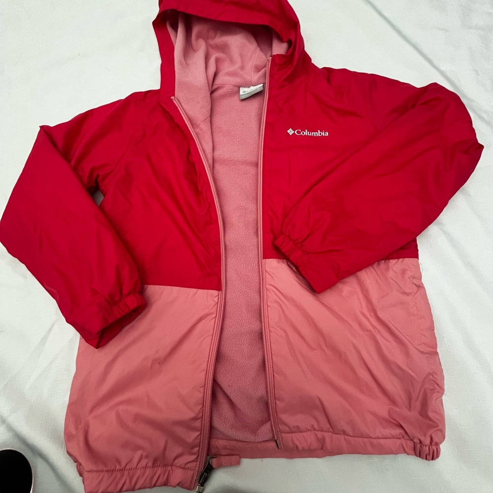 Columbia Kids' Two-Tone dark pink and Pink Raincoat